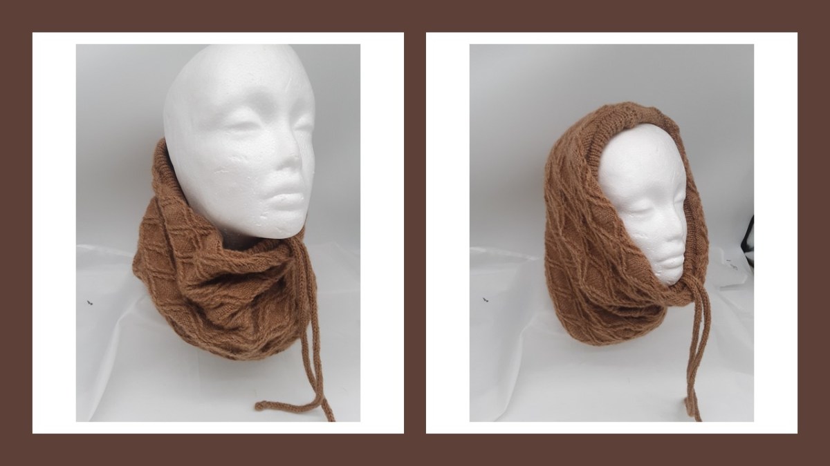 Knitting a cowl/neck warmer/hat/beret on any flat-bed knitting machine.